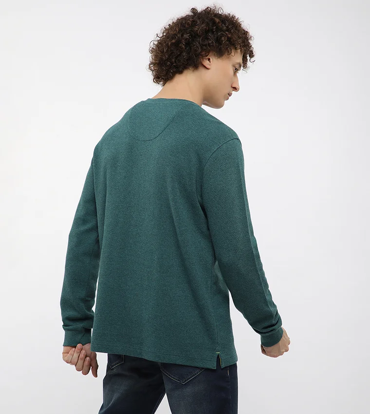 بيفرلي هيلز بولو كلوب TRAIL RANK POCKET HENLEY WAFFLE KNIT TEE